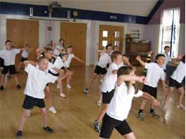 Children doing PE